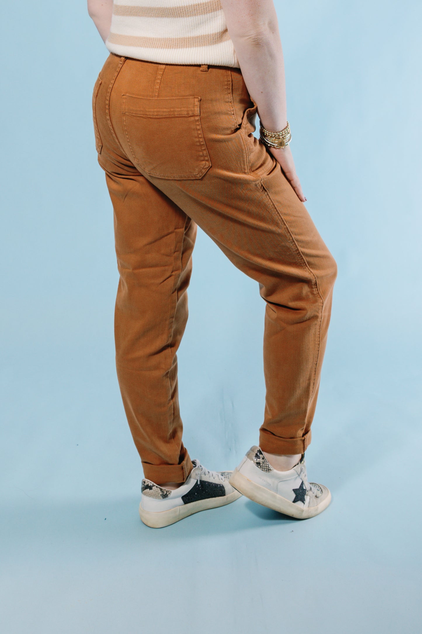 Judy Blue | High Waisted Cuffed Jogger - Camel