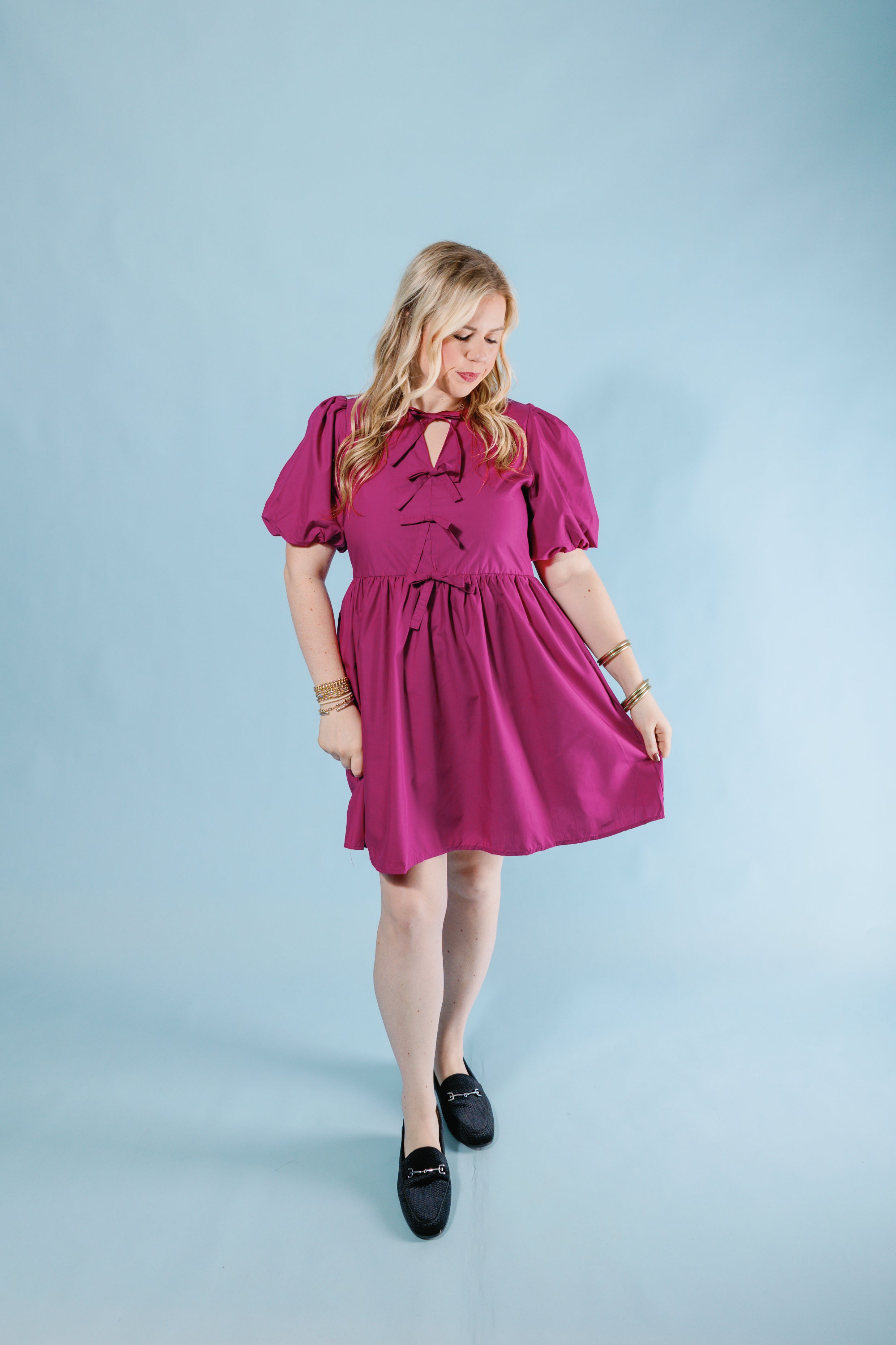 Plum Perfect Bow Dress