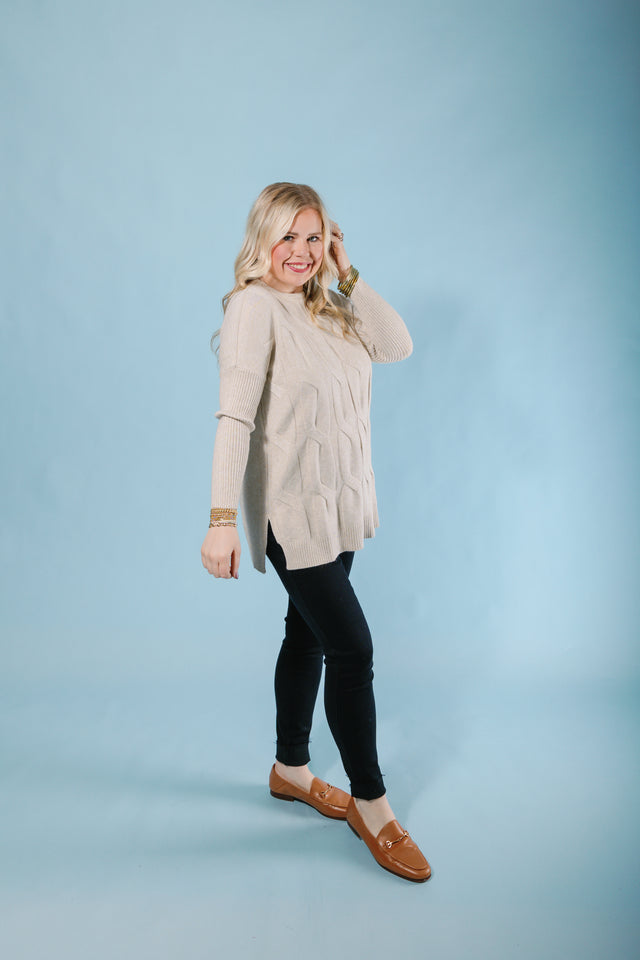 The Heavenly-Luxe Relaxed Cable Knit Sweater