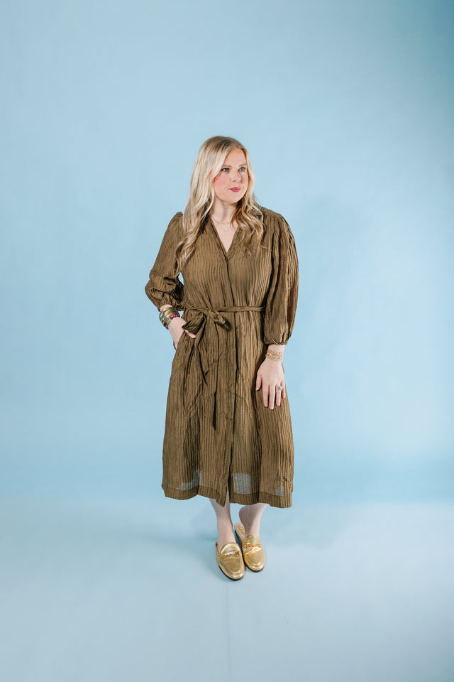 The Crinkle Midi Dress (Final Sale)