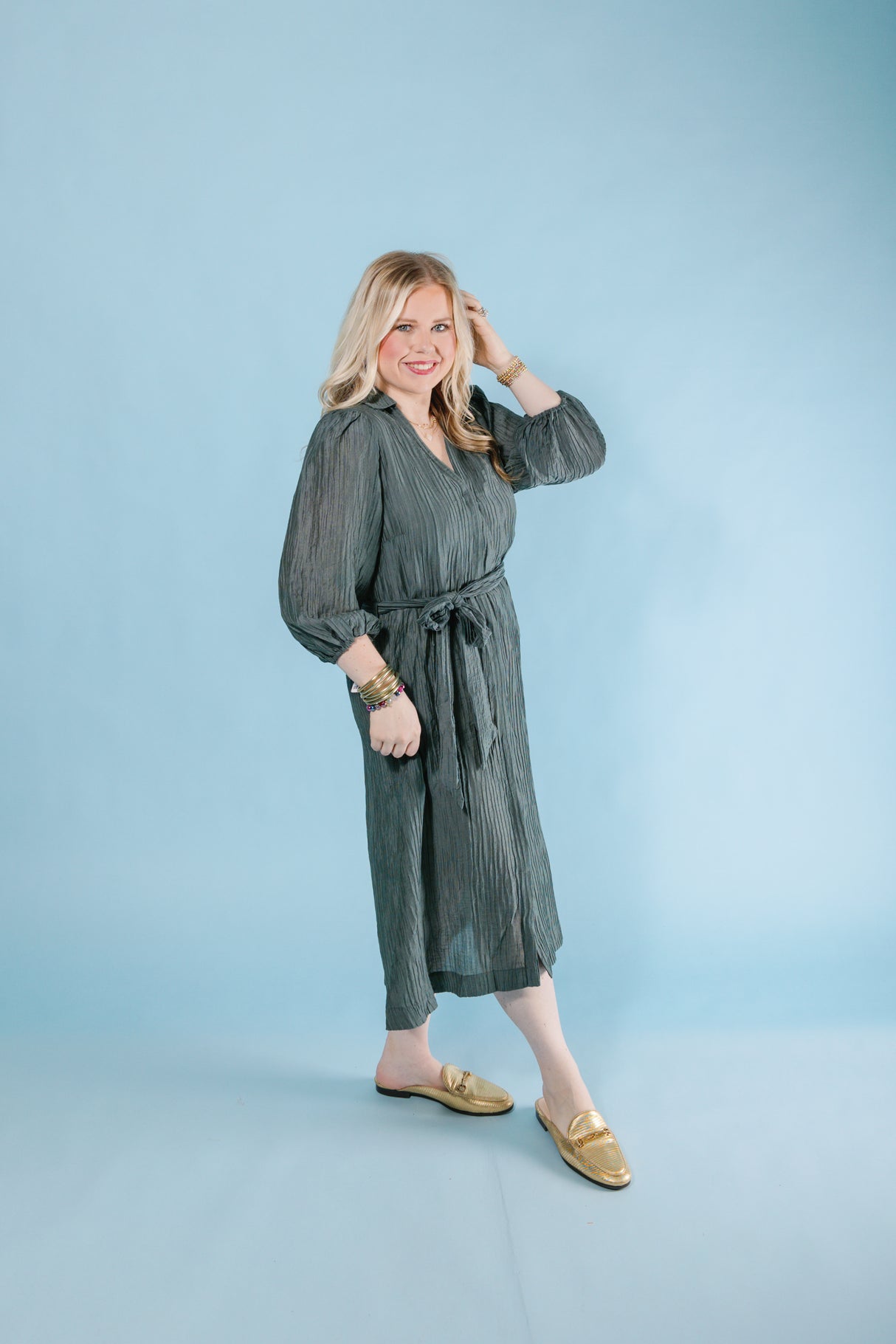 The Crinkle Midi Dress (Final Sale)