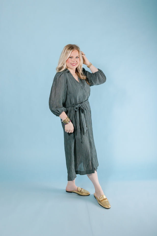 The Crinkle Midi Dress (Final Sale)