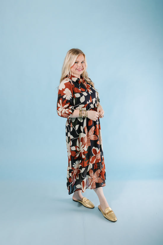 The Rusty Floral Midi Dress