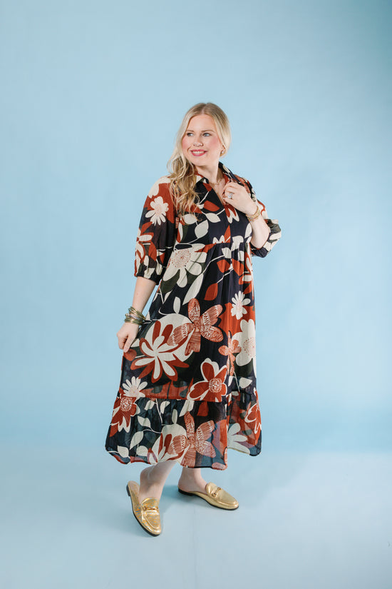 The Rusty Floral Midi Dress