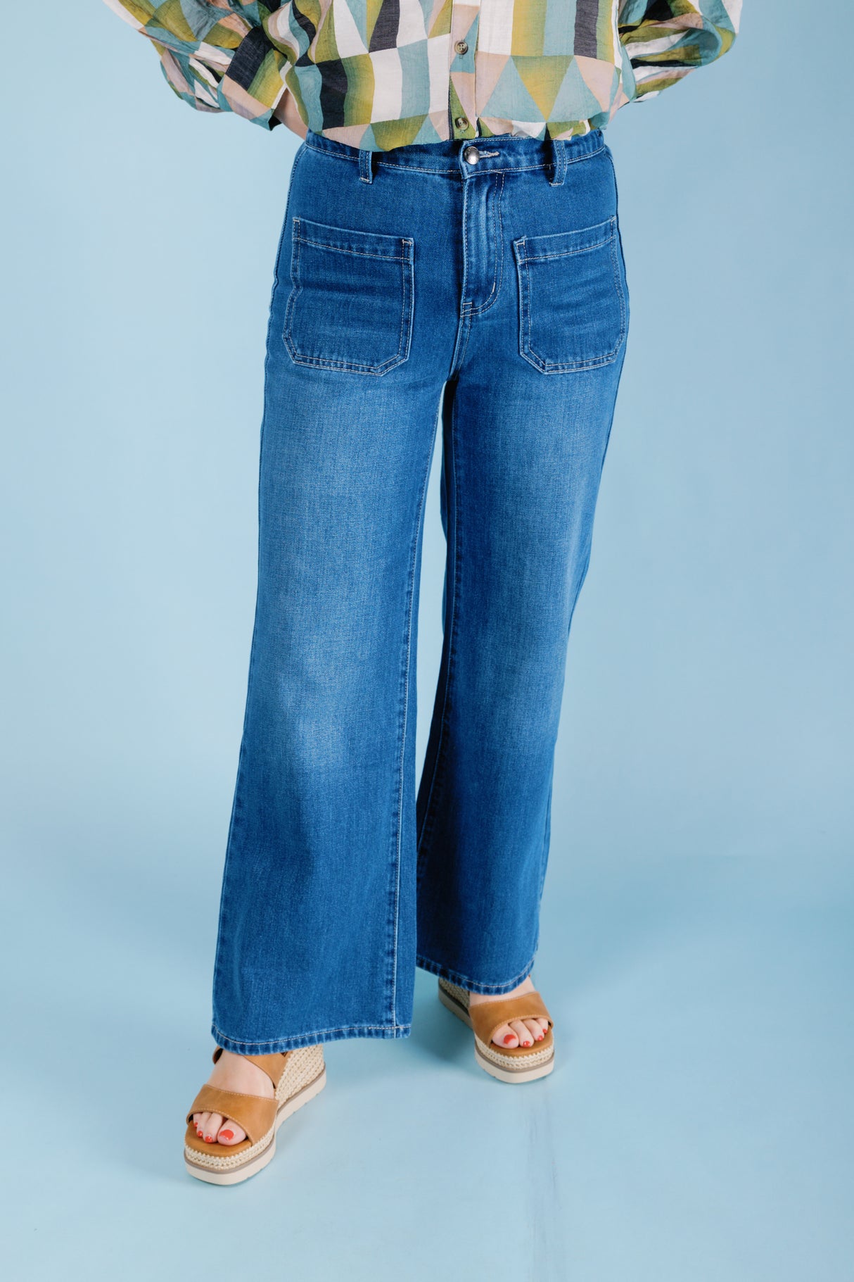 The Patch Ankle Flare Jeans