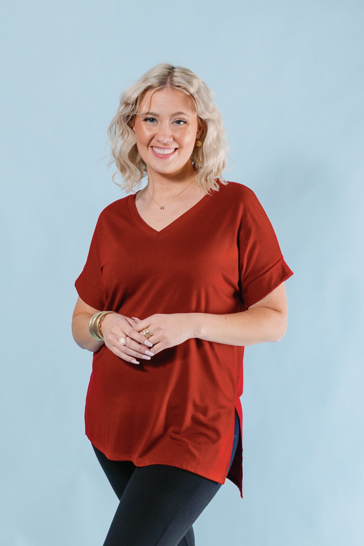 The Go Getter V Neck Top