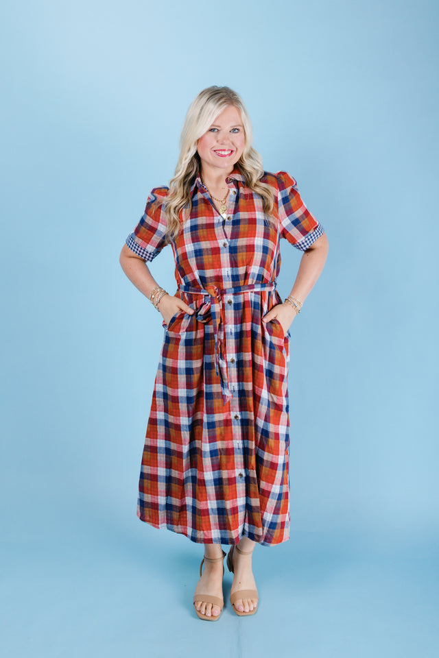 The Check Mate Midi Dress