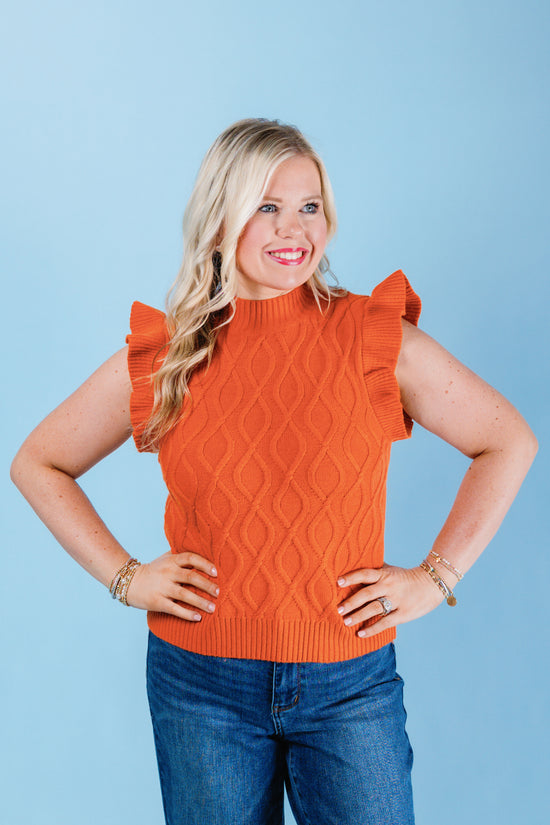 Orange You Glad Ruffle Sweater