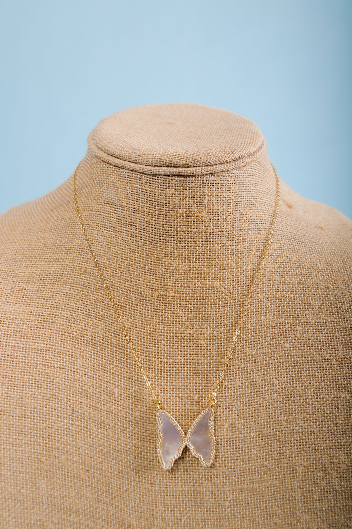 Knotty Bling | Mother Of Pearl Butterfly Necklace