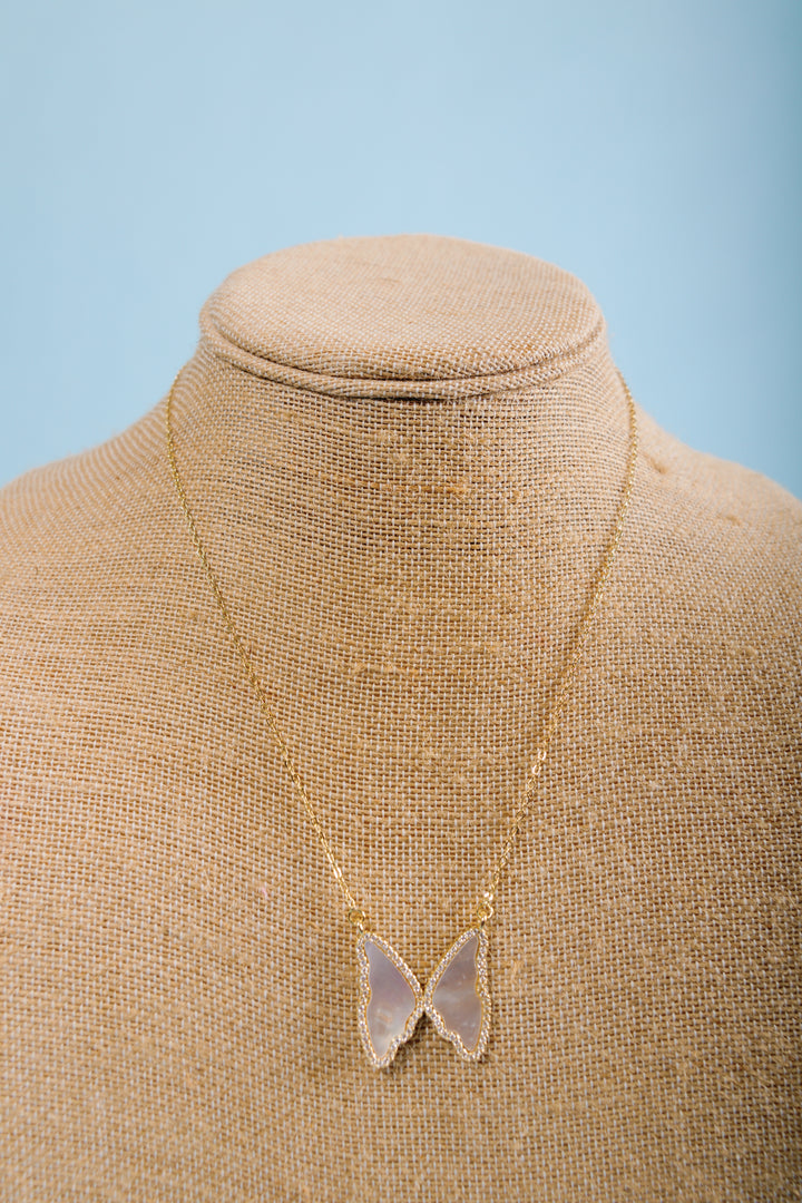 Knotty Bling | Mother Of Pearl Butterfly Necklace