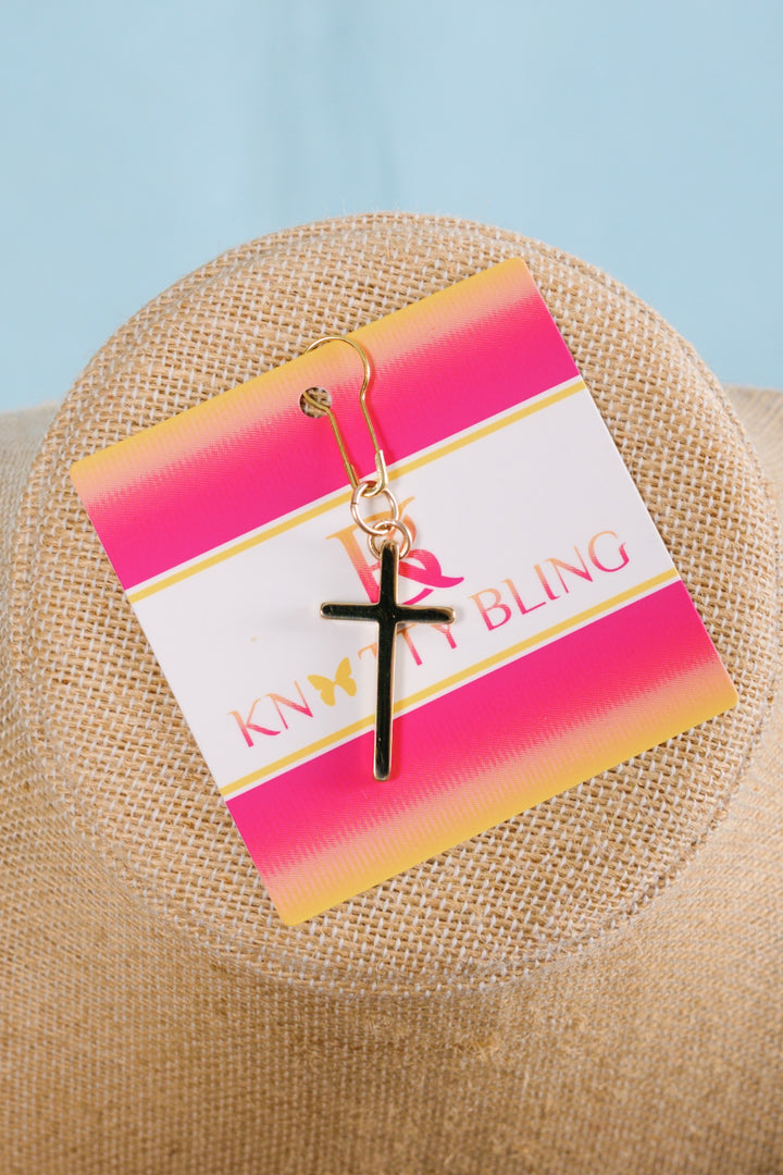 Knotty Bling | Gold Cross Charm - Medium