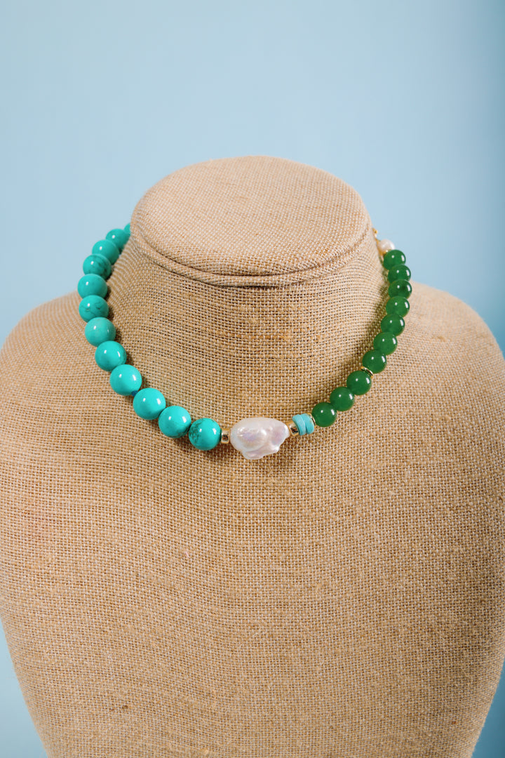 Knotty Bling | Turquoise Beaded Necklace