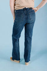 Judy Blue | High Waist Button Fly Hem Destroy Straight