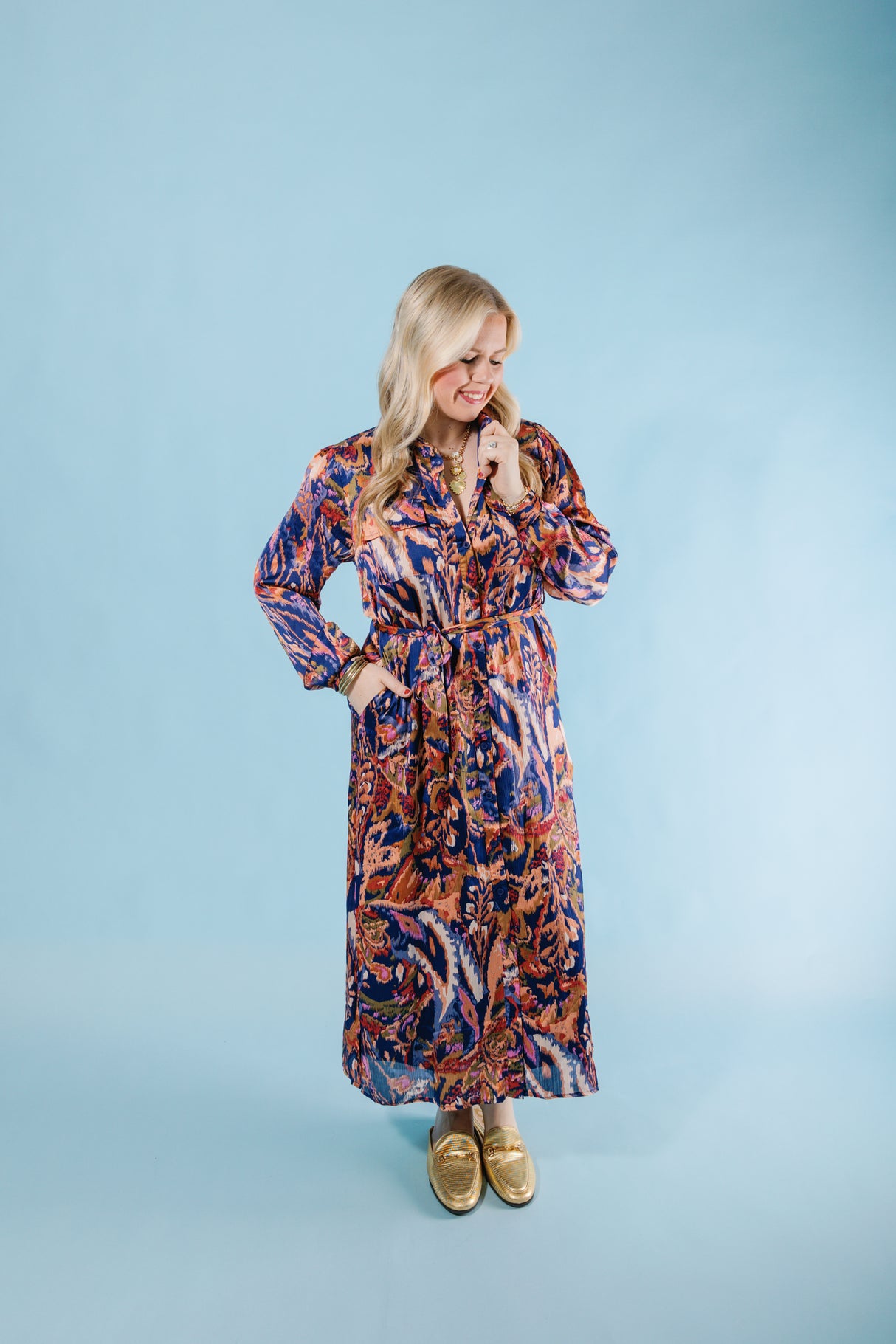 For the Love of Navy Midi Dress