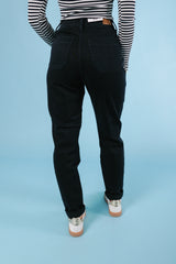Judy Blue | High Waist Jet Black Double Roll Cuff Jogger (Final Sale)