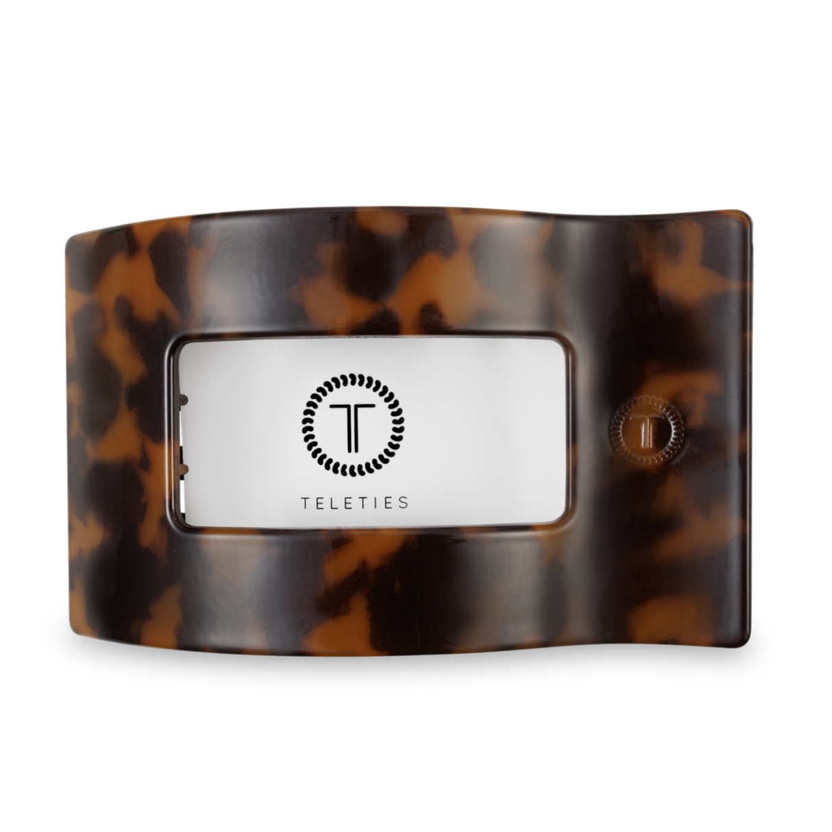 Teleties | Flat Rectangle Hair Clip | Large | Tortoise