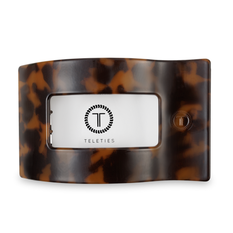 Teleties | Flat Rectangle Hair Clip | Large | Tortoise
