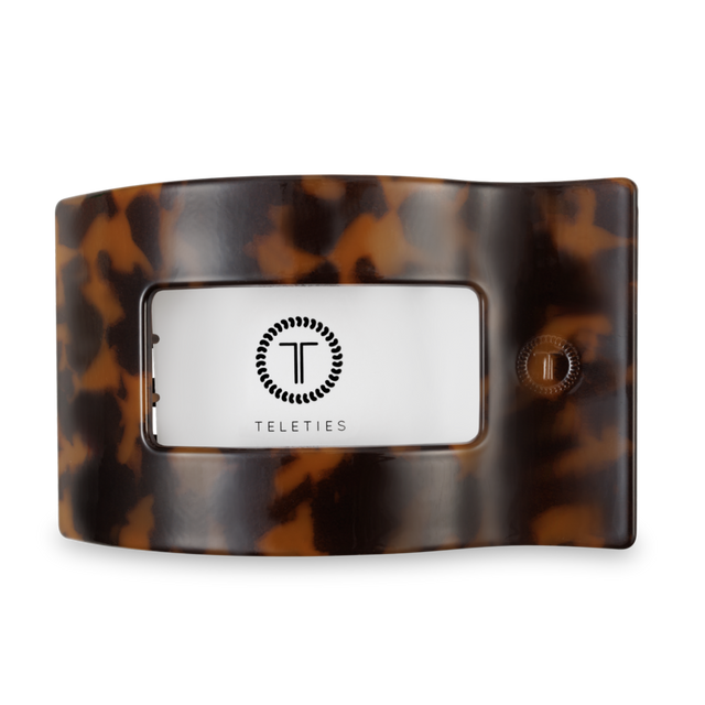 Teleties | Flat Rectangle Hair Clip | Large | Tortoise