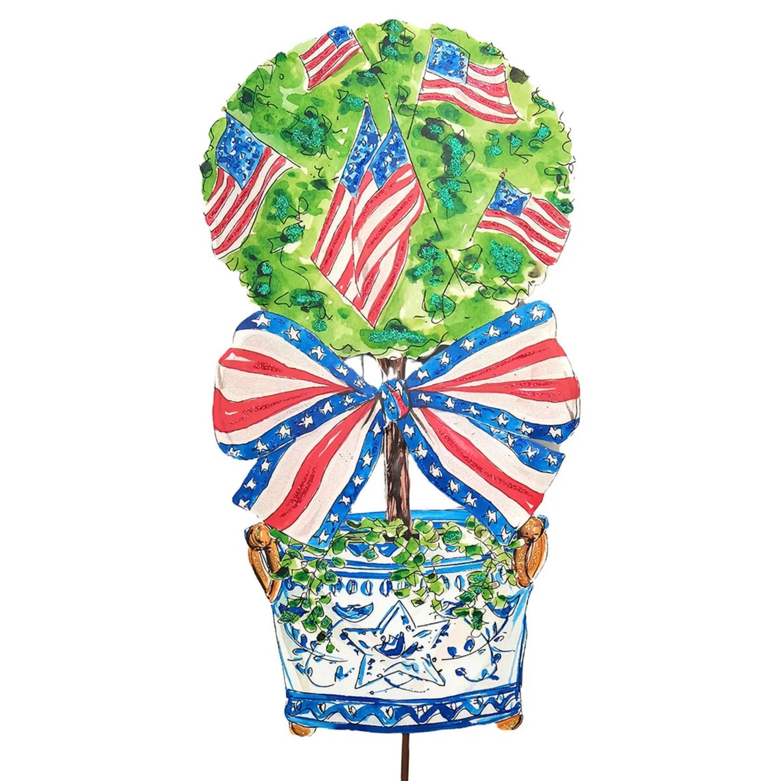 Beck's Patriotic Flag Topiary