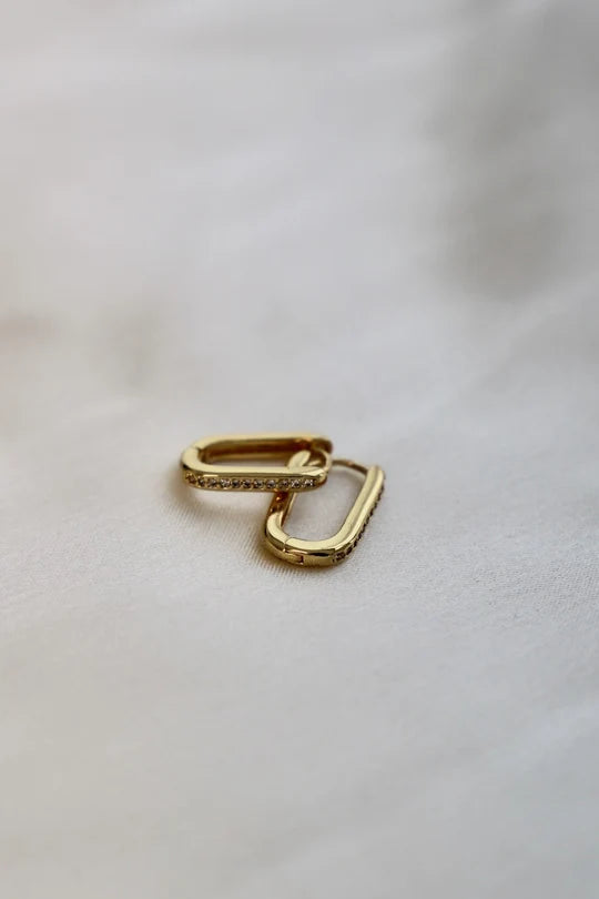 Katie Waltman | LEO RECTANGLE CZ HOOPS