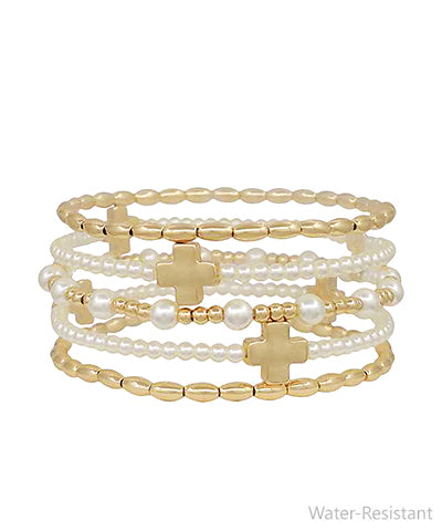 Madison's Exclusive | 5-Row Cross Pearl Stack
