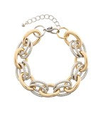 Madison's Exclusive | Two Tone Oval Double Link Bracelet
