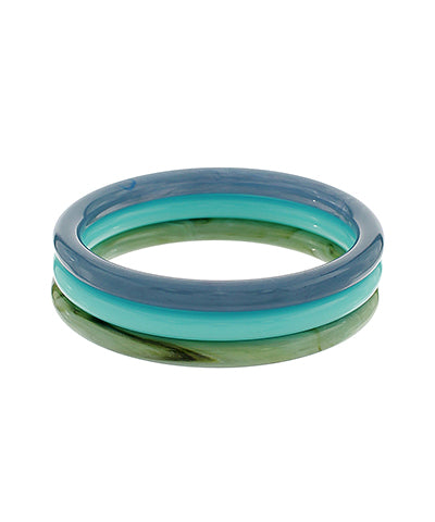 Madison's Exclusive | Three Tow Resin Stackable Bracelet - Blue Multi