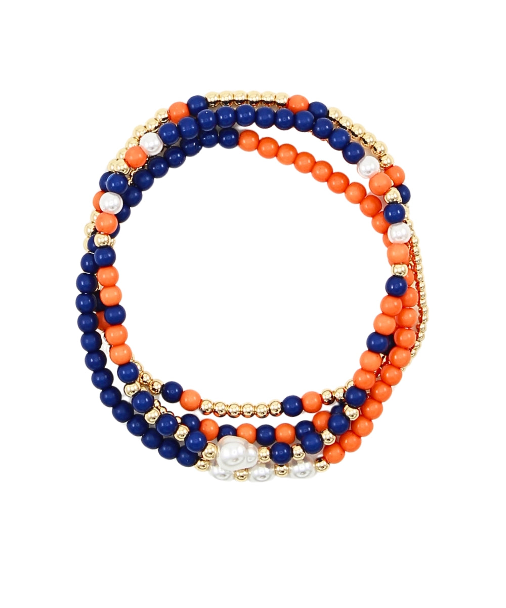 Madison's Exclusive | Tigers Pearl Bracelet Stack