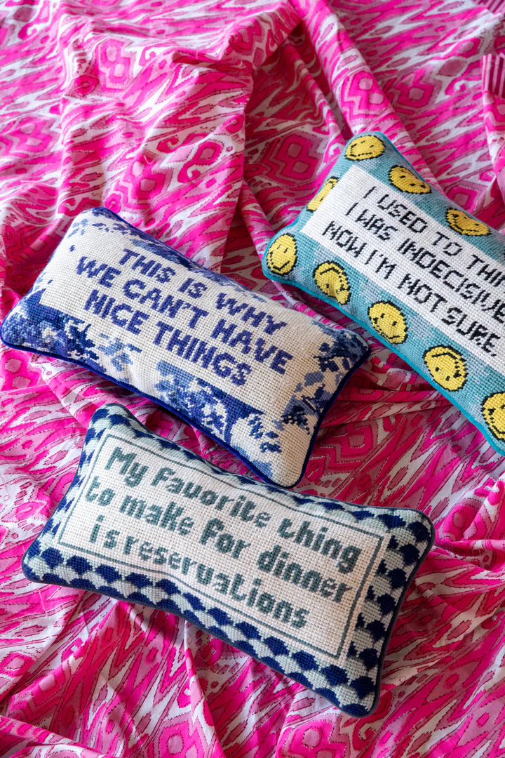 Furbish | Nice Things Needlepoint Pillow