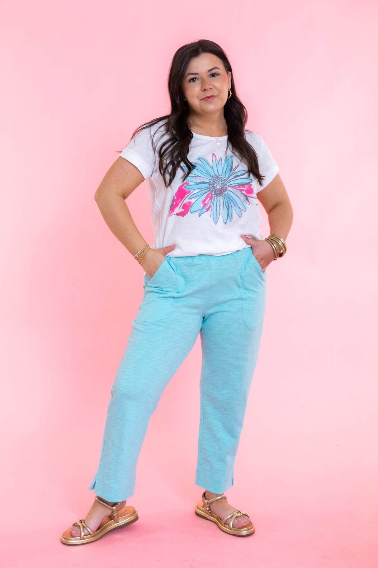 Pocket Cotton Capri Mint