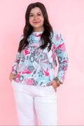 Peruvian Cotton Fiji Floral Hi-Lo Scoop Neck Tee