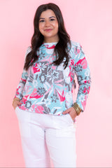 Peruvian Cotton Fiji Floral Hi-Lo Scoop Neck Tee