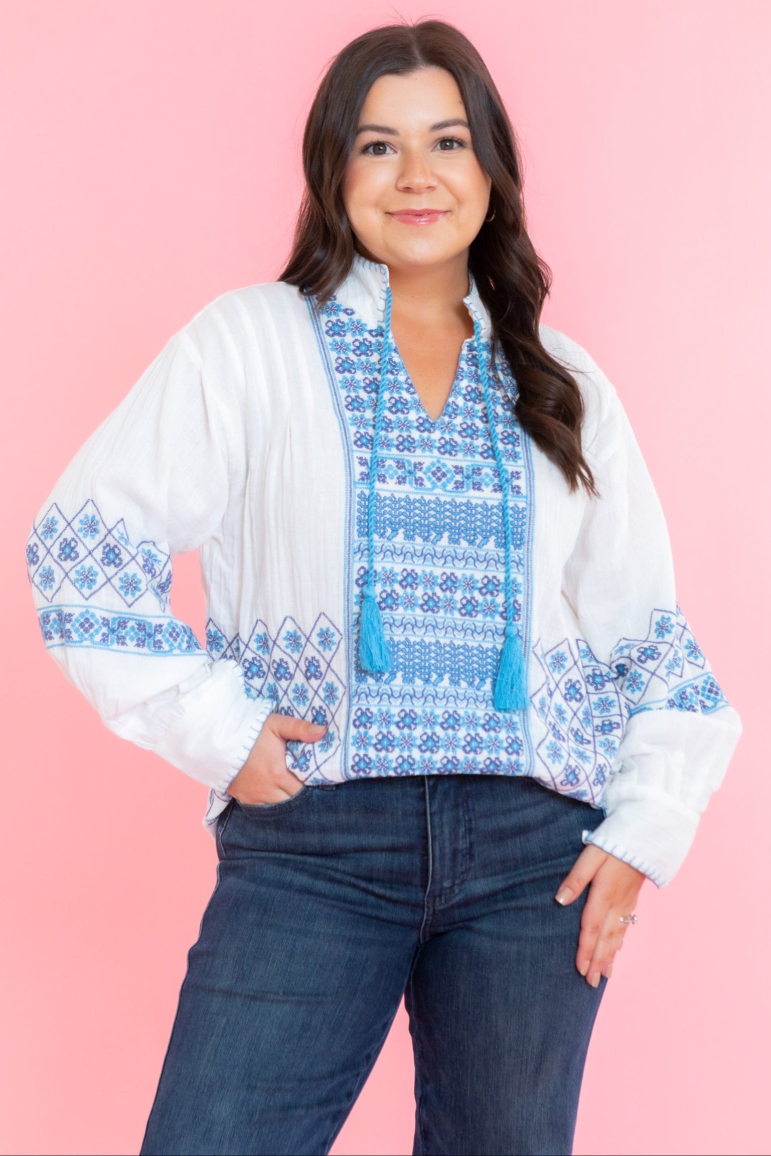 Ivy Jane | Gauze Cross Stitch Top