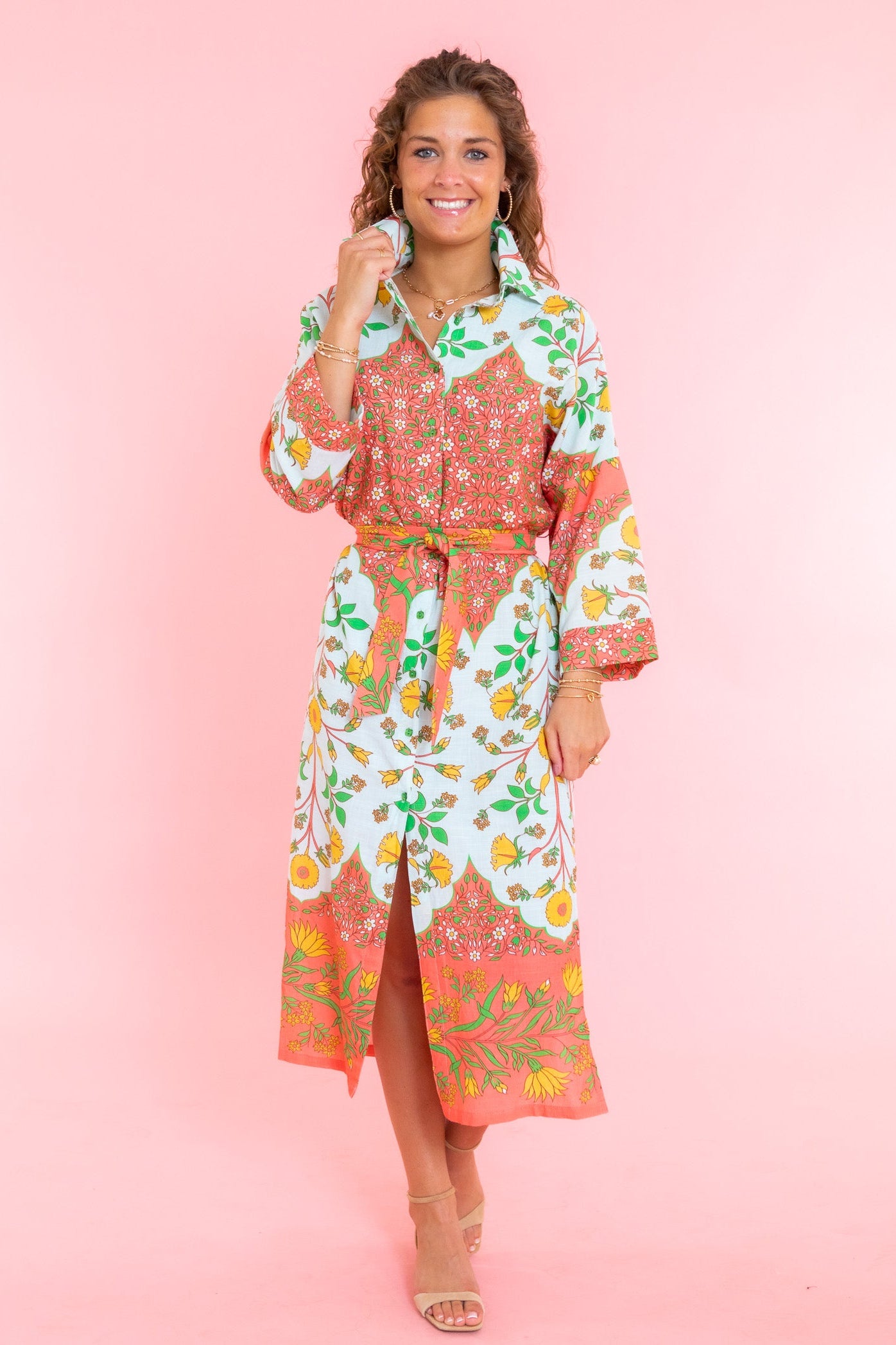 Uncle Frank | Bordered Shirt Dress