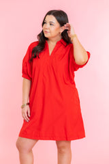 Cherry Pop Collared Mini Dress