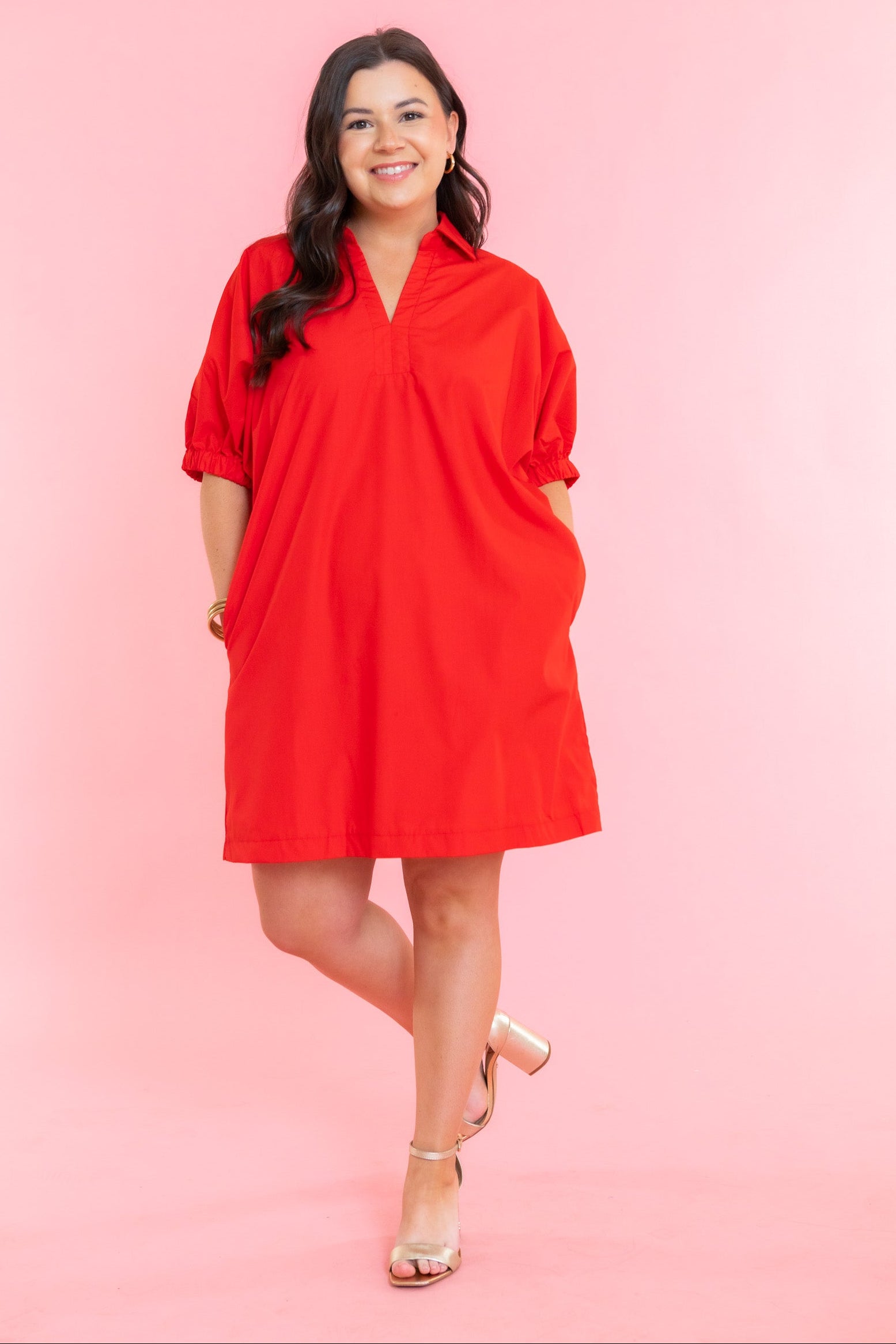 Cherry Pop Collared Mini Dress