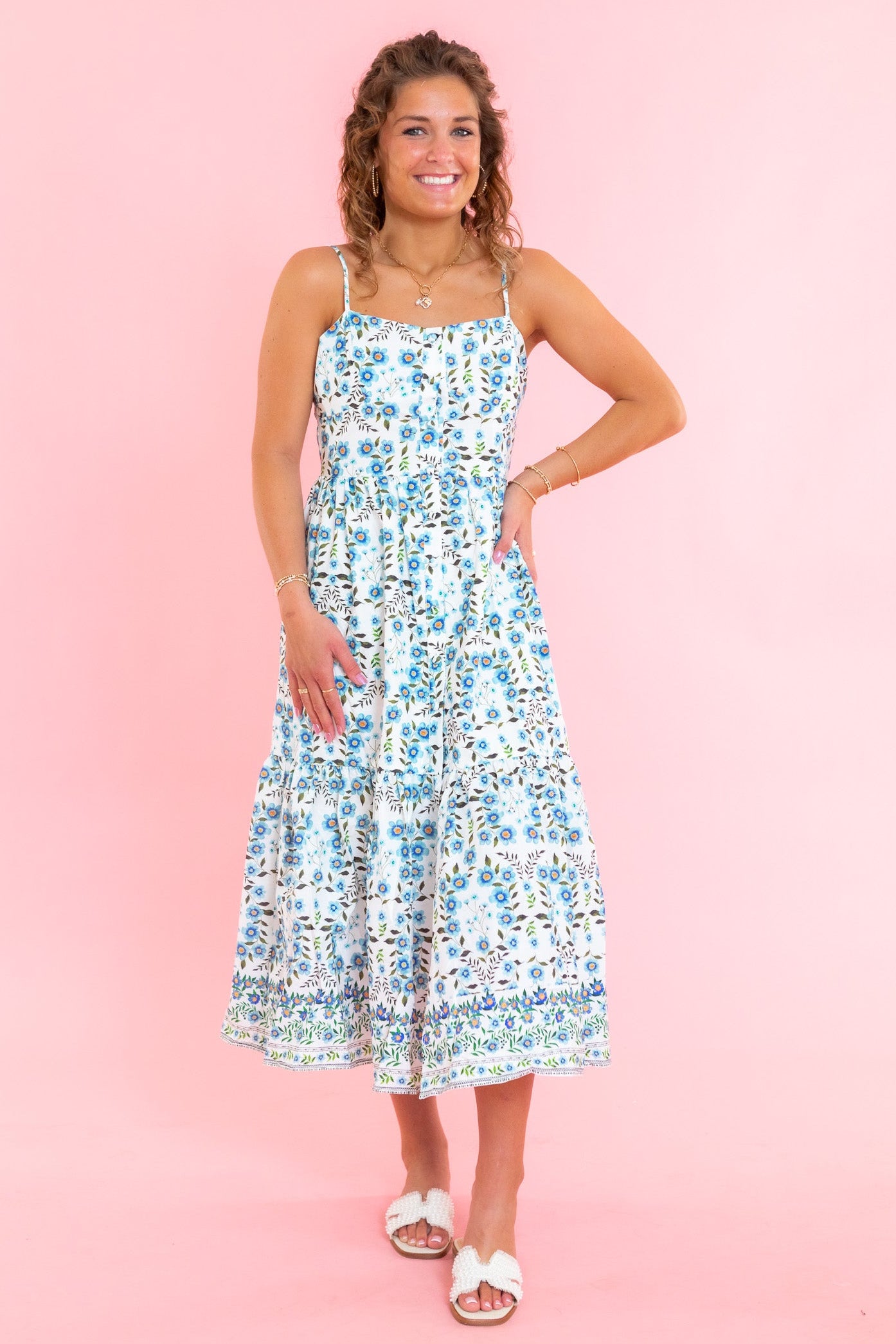 Floral Print Spaghetti Strap Dress