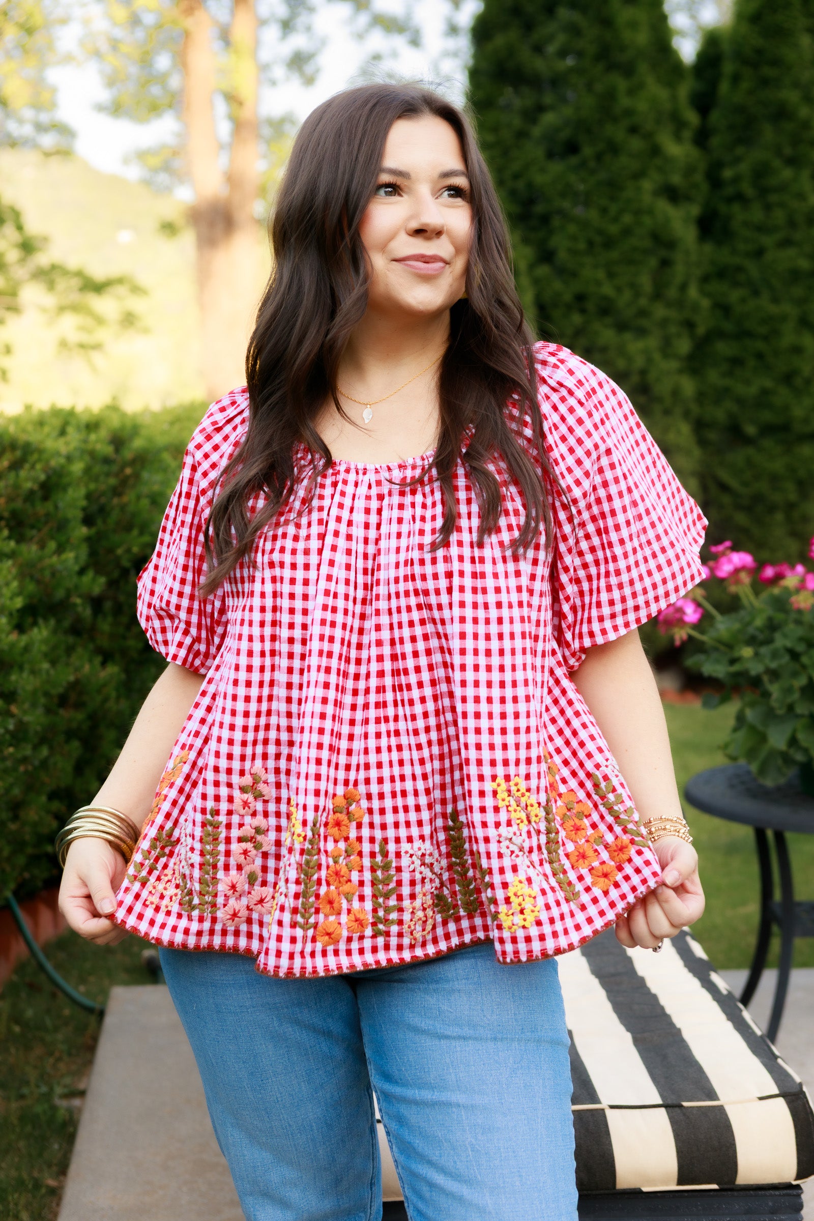 Ivy Jane | Gingham & Flowers Top