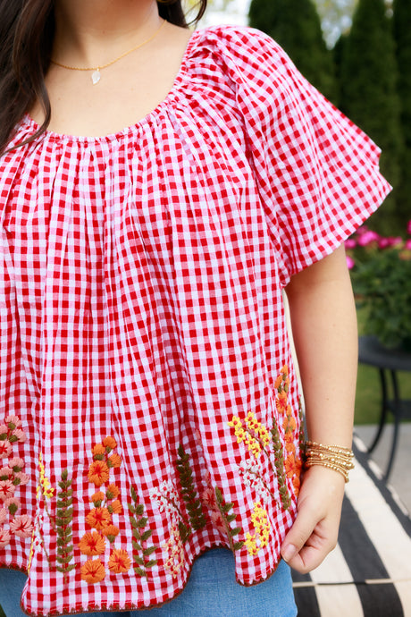 Ivy Jane | Gingham & Flowers Top