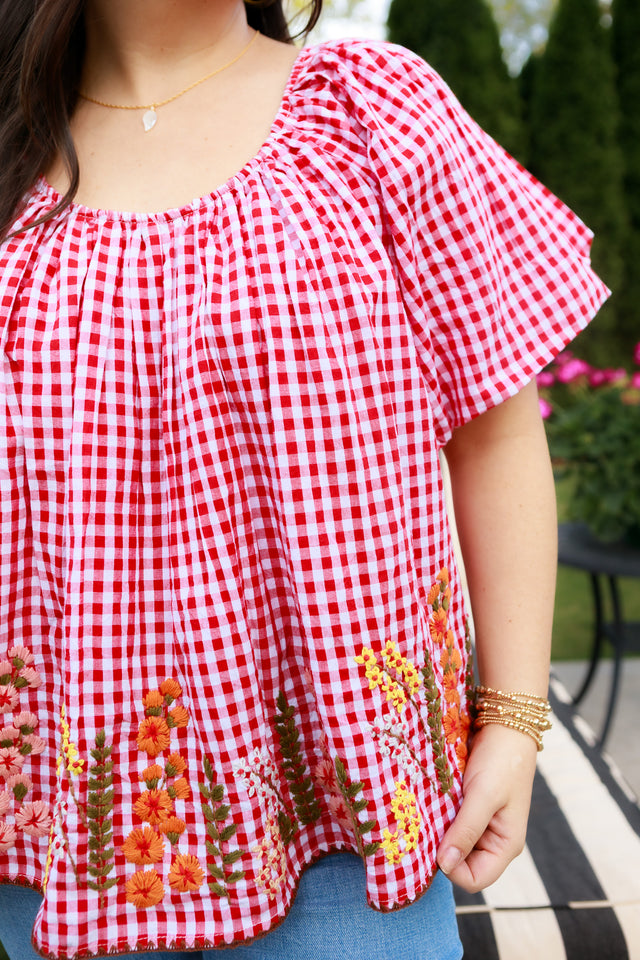 Ivy Jane | Gingham & Flowers Top