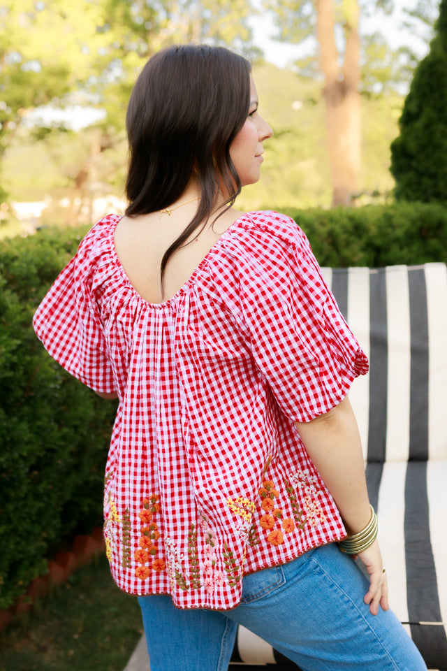 Ivy Jane | Gingham & Flowers Top