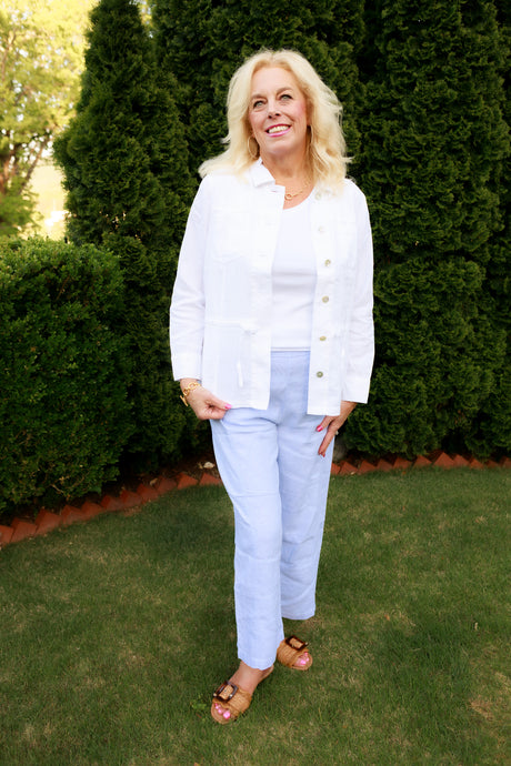 Linen Flora Jacket