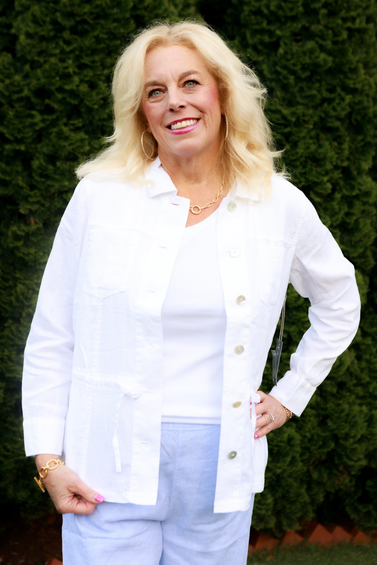 Linen Flora Jacket