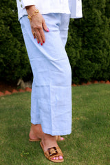 Linen Seamed Crop Pant