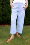Linen Seamed Crop Pant