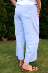 Linen Seamed Crop Pant