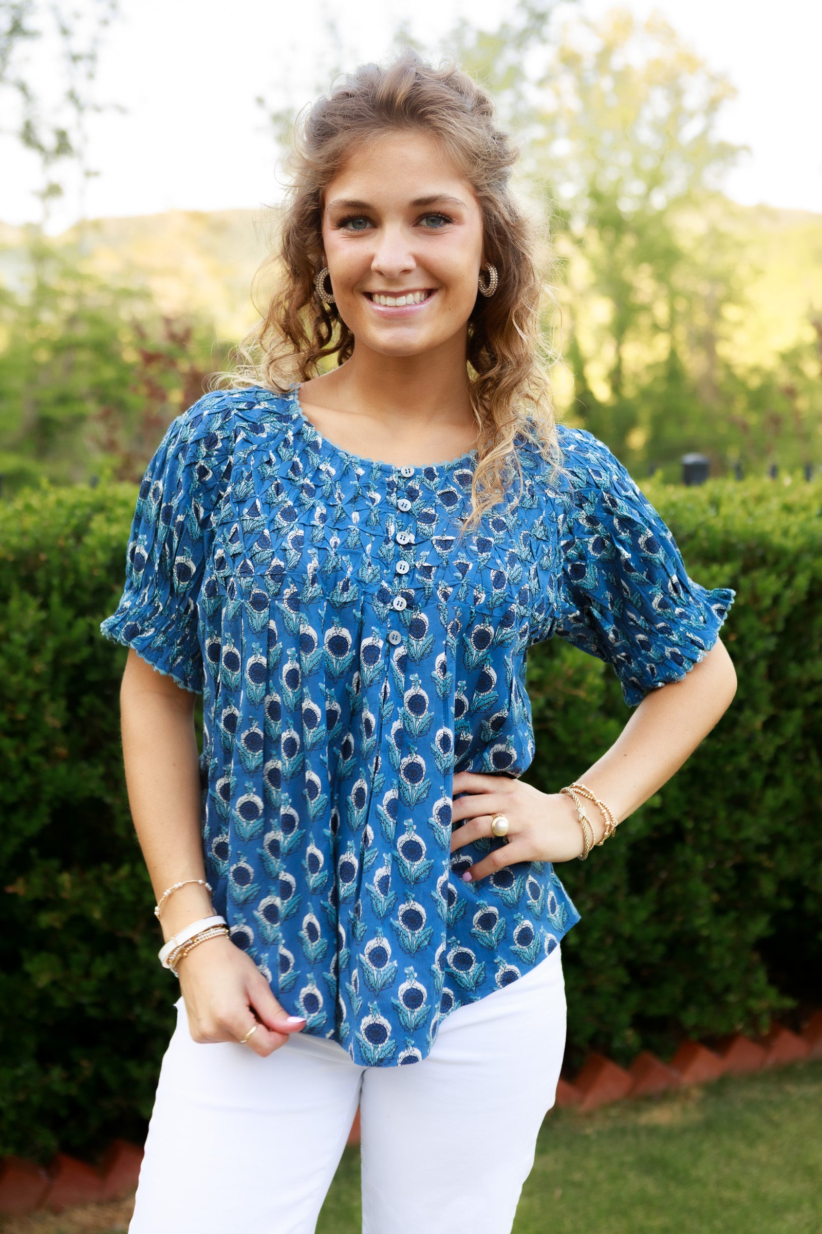 Ivy Jane | Smocked Neck Top