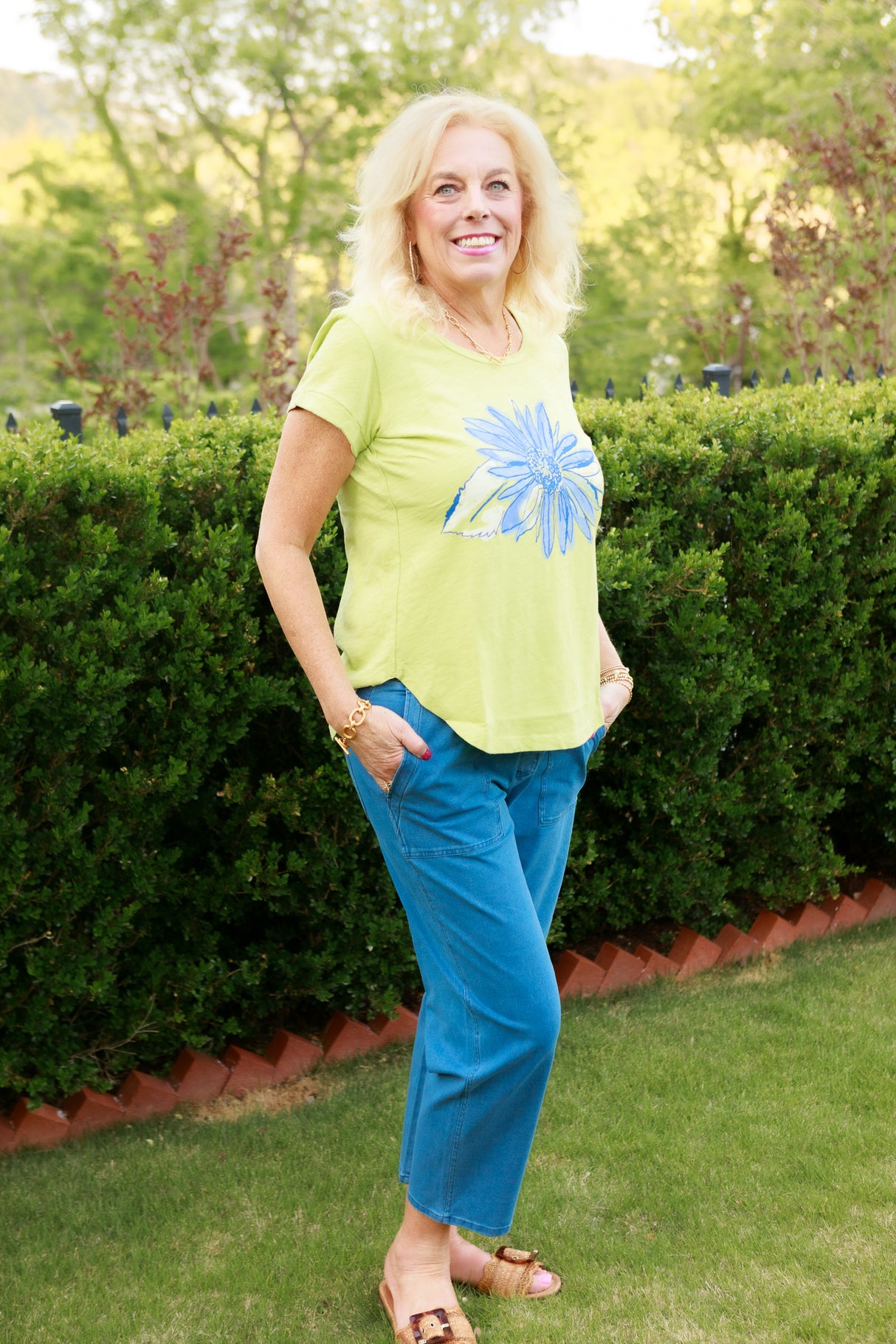 Escape | Destination Sunflower Cuff Sleeve Tee