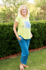 Escape | Destination Sunflower Cuff Sleeve Tee
