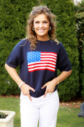 American Flag Knit Top